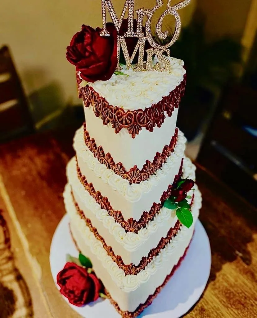 Tiered wedding cake